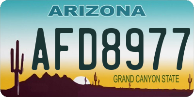 AZ license plate AFD8977