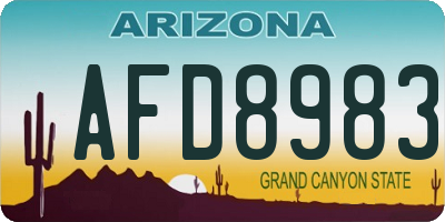 AZ license plate AFD8983