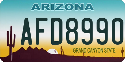AZ license plate AFD8990