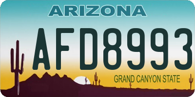 AZ license plate AFD8993