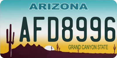 AZ license plate AFD8996