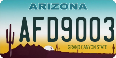 AZ license plate AFD9003
