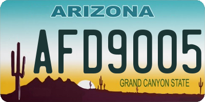 AZ license plate AFD9005