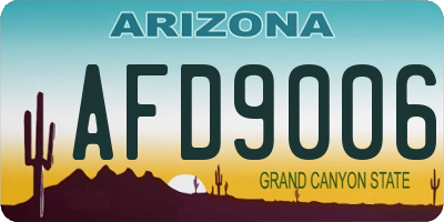 AZ license plate AFD9006