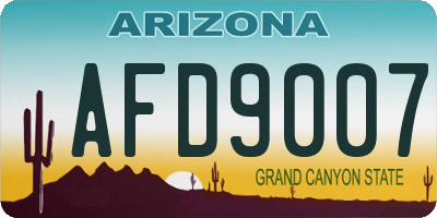 AZ license plate AFD9007