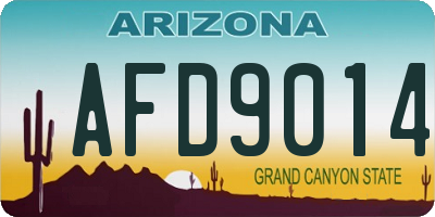 AZ license plate AFD9014