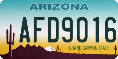 AZ license plate AFD9016