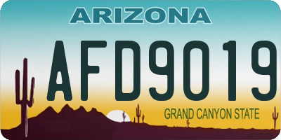 AZ license plate AFD9019