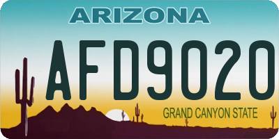 AZ license plate AFD9020