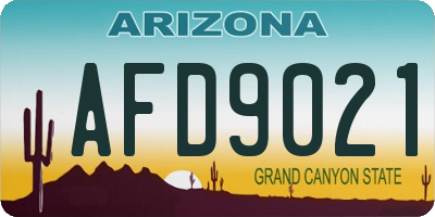 AZ license plate AFD9021