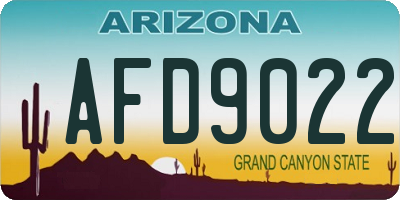 AZ license plate AFD9022