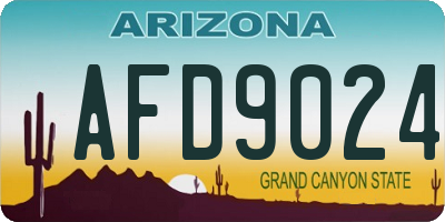 AZ license plate AFD9024