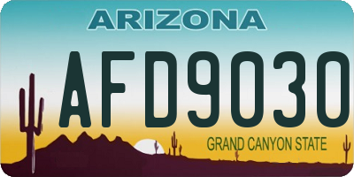 AZ license plate AFD9030
