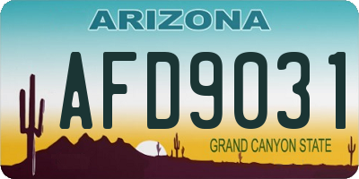 AZ license plate AFD9031