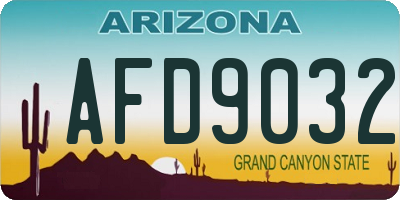 AZ license plate AFD9032