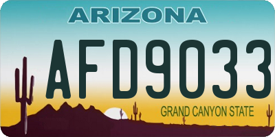 AZ license plate AFD9033