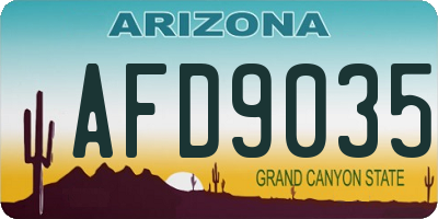 AZ license plate AFD9035