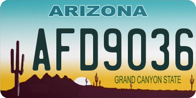 AZ license plate AFD9036