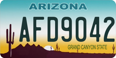 AZ license plate AFD9042