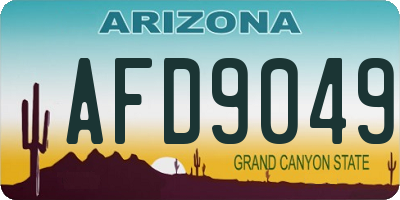 AZ license plate AFD9049