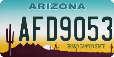 AZ license plate AFD9053