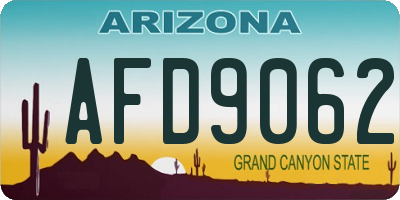 AZ license plate AFD9062
