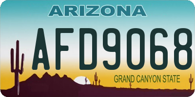 AZ license plate AFD9068