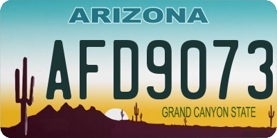 AZ license plate AFD9073