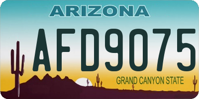 AZ license plate AFD9075