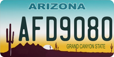 AZ license plate AFD9080