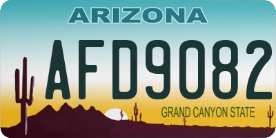 AZ license plate AFD9082