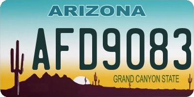 AZ license plate AFD9083