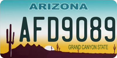 AZ license plate AFD9089