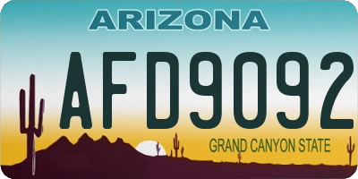 AZ license plate AFD9092