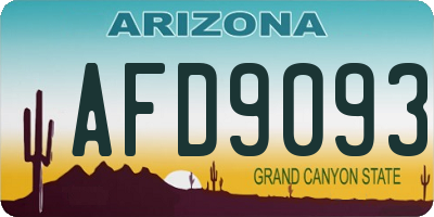 AZ license plate AFD9093