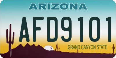 AZ license plate AFD9101