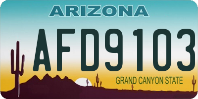 AZ license plate AFD9103