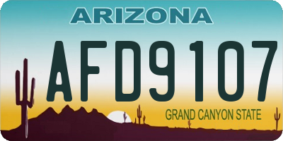 AZ license plate AFD9107