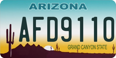 AZ license plate AFD9110