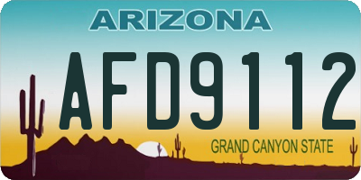 AZ license plate AFD9112