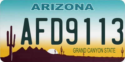 AZ license plate AFD9113