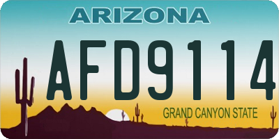 AZ license plate AFD9114
