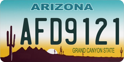 AZ license plate AFD9121