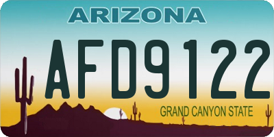 AZ license plate AFD9122