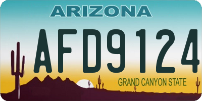 AZ license plate AFD9124