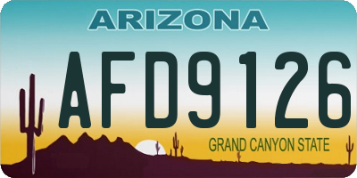 AZ license plate AFD9126