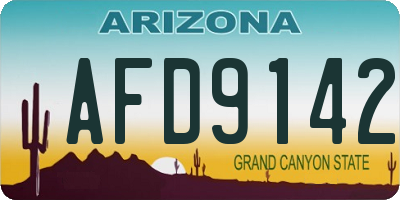AZ license plate AFD9142