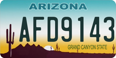AZ license plate AFD9143
