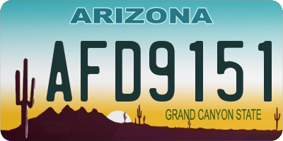 AZ license plate AFD9151