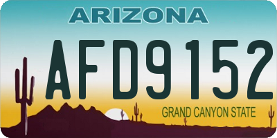 AZ license plate AFD9152
